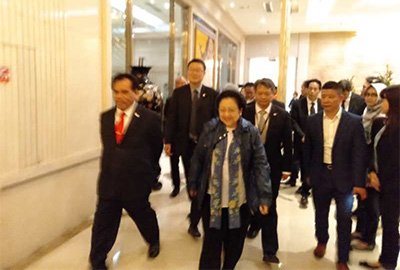 Indonesian President Megawati Sukarnoputri，Five Ministers of Indonesia and Shen Ruilin in One Belt And One Road Indonesia summit.